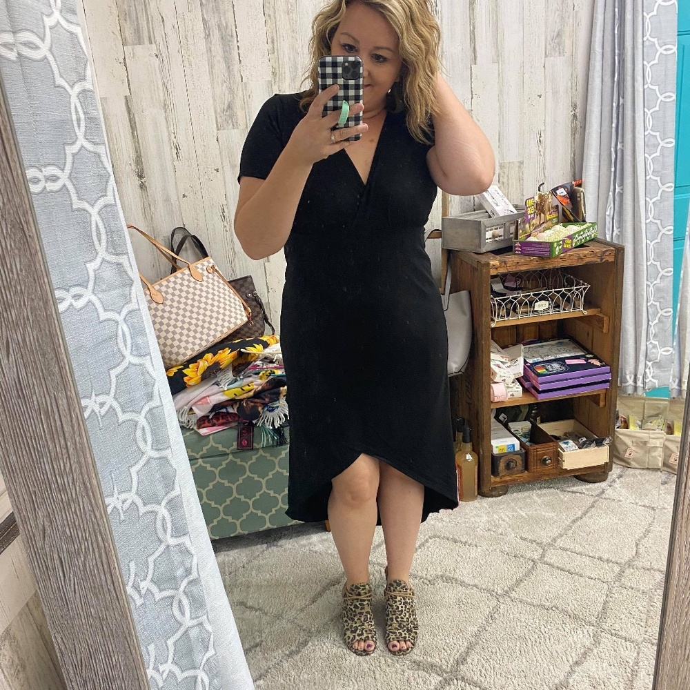 Black high low dress